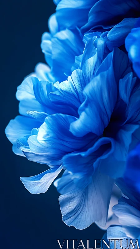 Blue Parrot Tulip Petals Unfurling Against Textured Backdrop