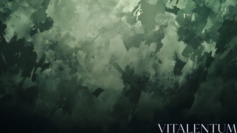 Abstract Green Brush Stroke Background in Moody Artistic Style.
