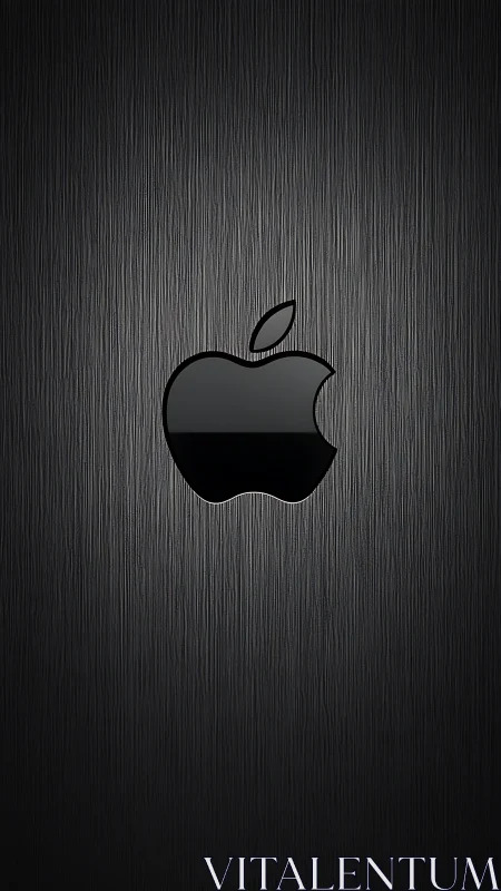 Apple Logo Shines Against Brushed Metal Texture