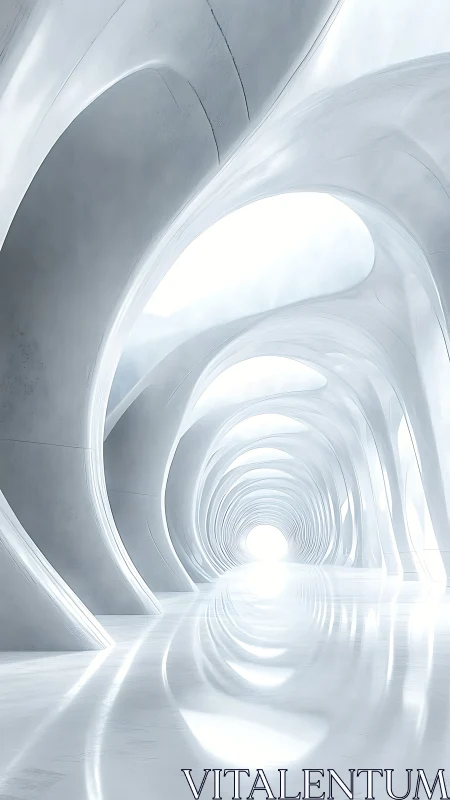 Spiraling Luminescence Through Architectural Voids.