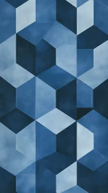 Geometric blue cube tessellation with depth illusion.