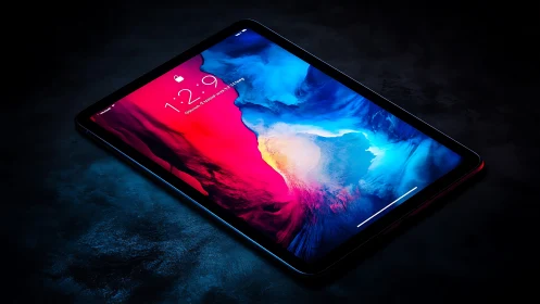 Neon-Soaked Tablet Dreams: Digital Canvas Glows with Chromatic Energy.