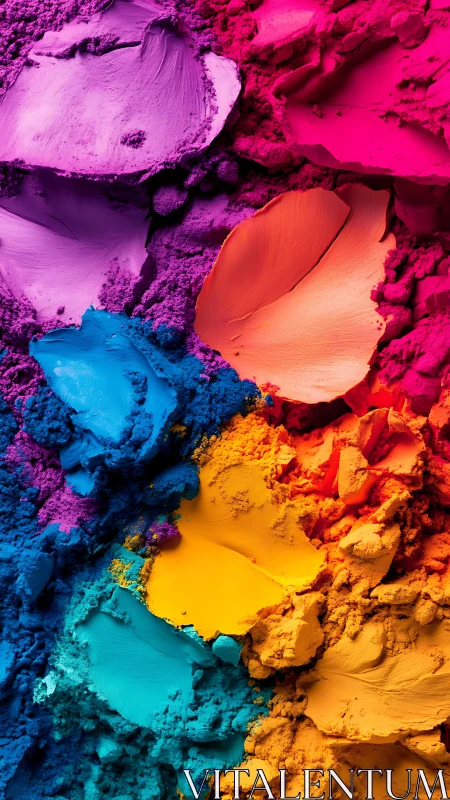 Vibrant crushed pigments blend into a dynamic color cascade
