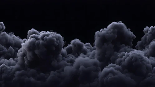 Dramatic billowing dark clouds in a moody digital art scene.