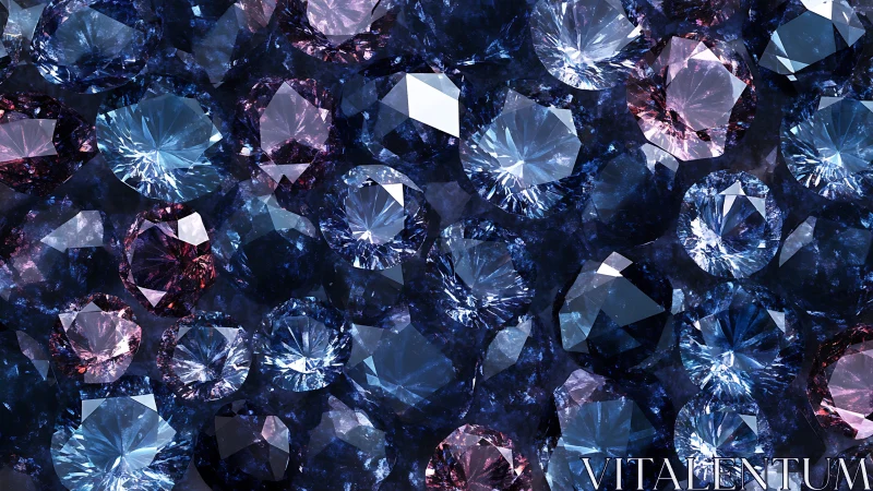 3D crystalline gemstone array with faceted light dispersion.