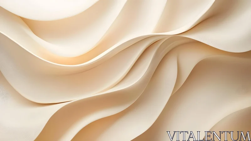 Flowing Cream Fabric Abstract Background in Soft Minimalist Style.