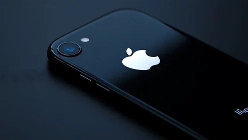 Obsidian Tech Whisper: iPhone's Luminous Apple Emblem Glows.