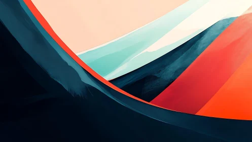 Abstract color waves with bold curves in modern minimal style.
