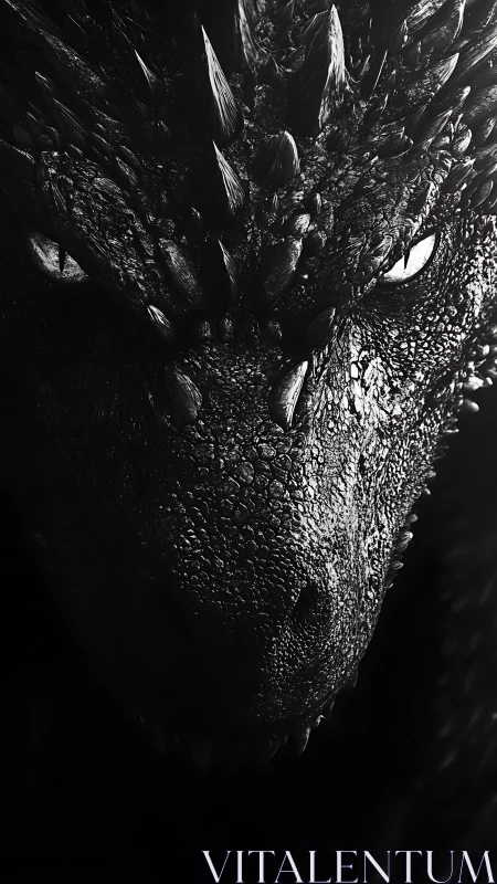 Midnight dragon leans from shadow, obsidian scales whisper