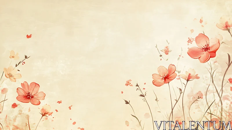 Coral Cosmos Blooms Dance Across Whisper-Soft Canvas