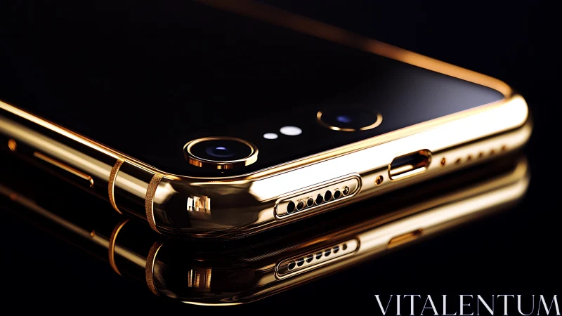 Gold smartphone edge closeup highlights luxury finish