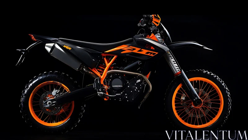 Midnight trail predator motorcycle glowing in neon orange.