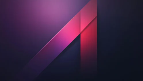 Abstract geometric art with vibrant pink lines on dark background.