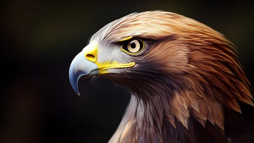 Majestic golden eagle portrait in hyper-realistic digital art style.