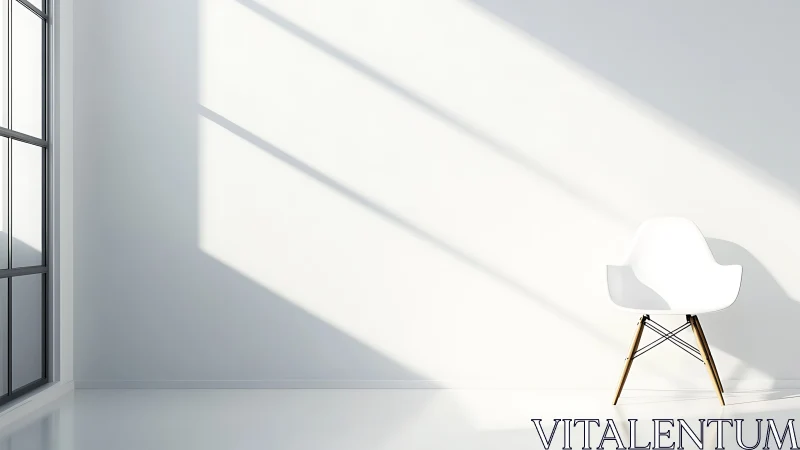 Minimalist Interior with White Eames Chair and Natural Light.