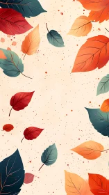 Autumn foliage pattern arranges stylized leaves in drifting motion