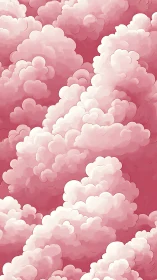 Dreamy cotton candy clouds drifting in rosy skies.