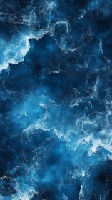 Nebulous blue cosmic cloud swirls through deep space