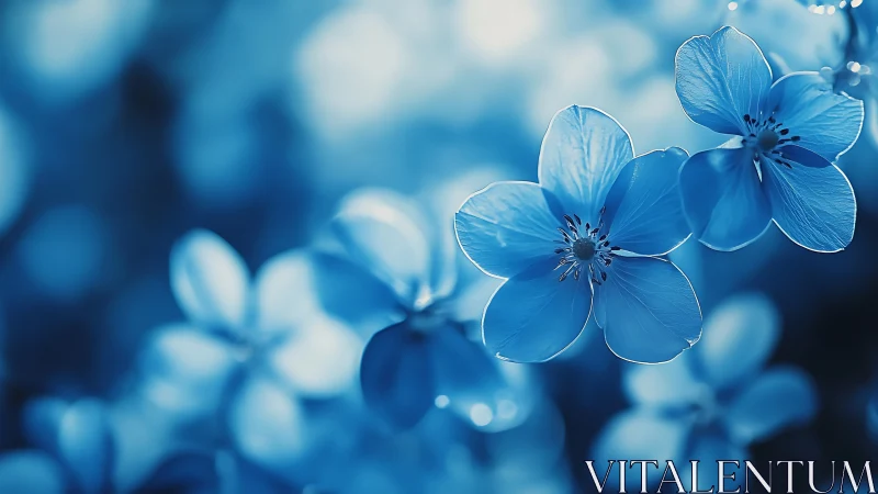 Delicate Blue Forget-Me-Nots in Soft Focus.