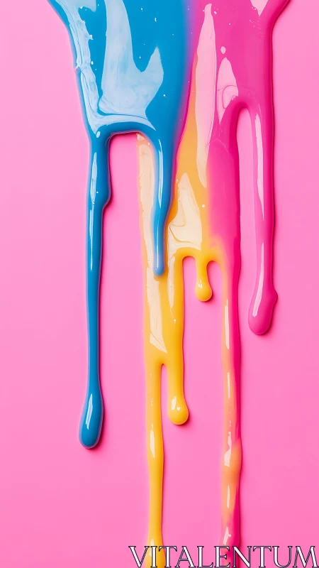 Candy-colored paint rivers sliding down bubblegum walls.