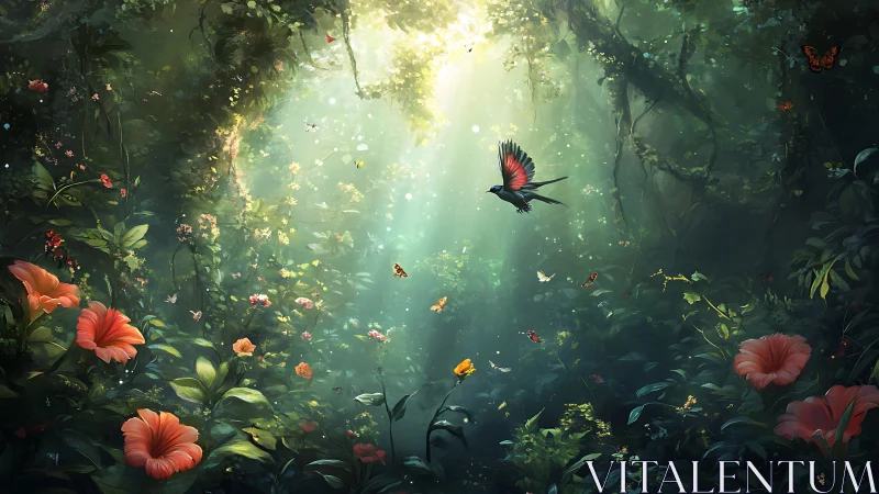 Sunlit jungle orchestra lets one bold bird conduct dawn