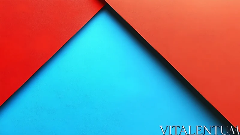 Geometric red overlays intersect vibrant cyan plane sharply