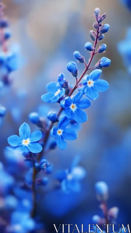 Blue Forget-me-not Cluster with Yellow Centers.