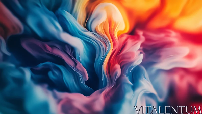 Fluid color plumes swirl through luminous abstract vortex.