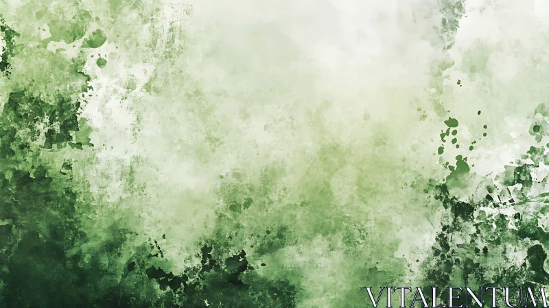 Green textured abstract watercolor background composition.