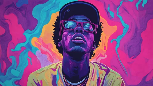 Vibrant neon portrait celebrates creative urban confidence