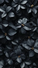 Dark Petals with Gold Stamens: Moody Floral Composition