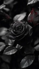 Obsidian Bloom: Where Shadows Waltz with Crimson Whispers.