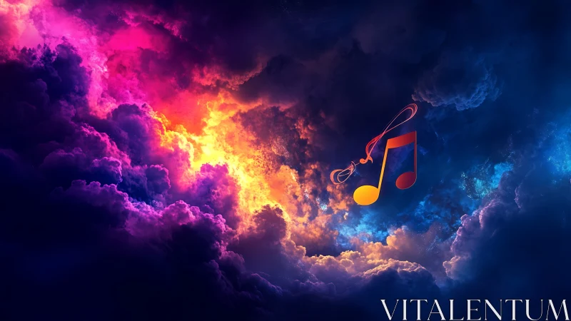 Spectral cloud nebula with luminous musical notation cluster.