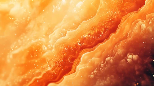 Golden cosmic currents drifting through molten light.