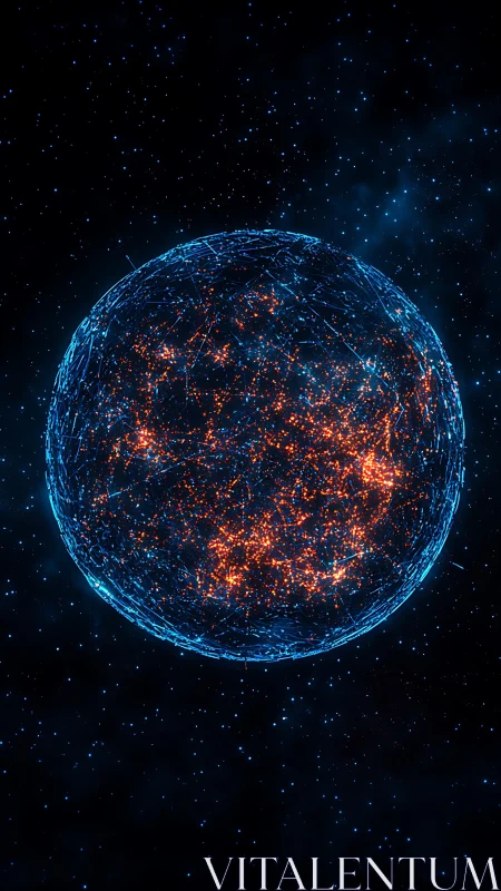 Dyson sphere style holographic sphere with dense data lattice