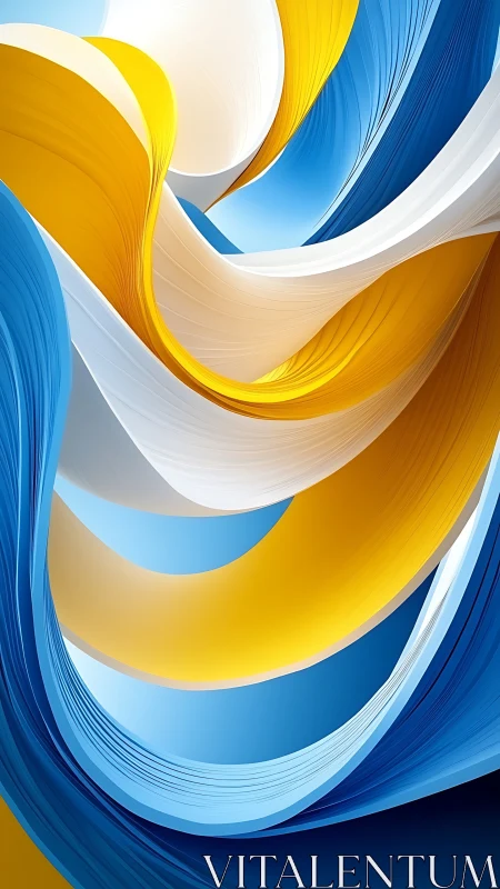 Sunlit ribbons of blue and gold dance in gentle motion