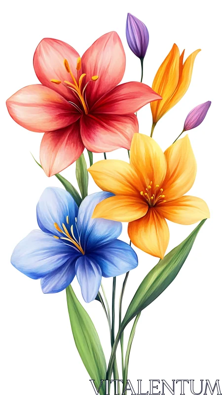 Vibrant Bouquet of Blooming Flowers in Full Glory