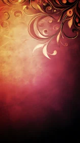 Swirling golden flourishes over glowing sunset hues.