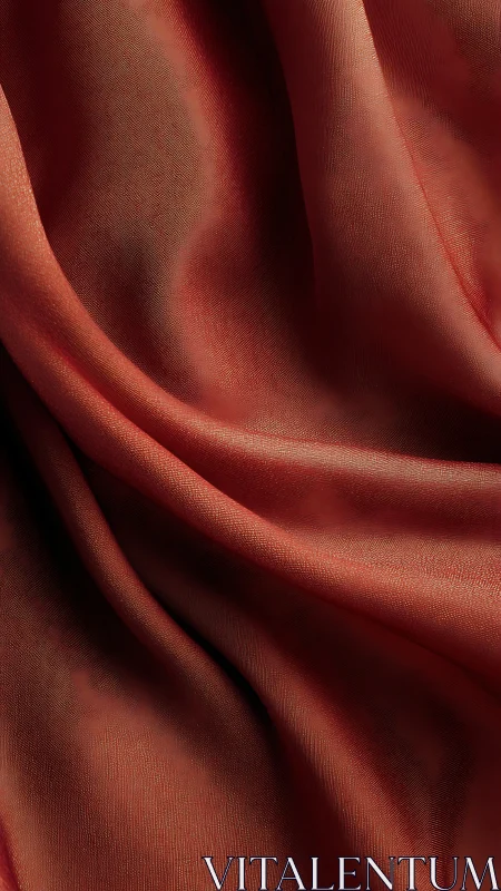 Red fabric folds with fine woven texture in close view.