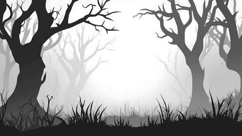 Bare trees whisper quietly into the white fog&rsquo;s hollow heart