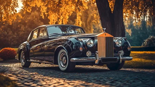 Classic Rolls-Royce sedan rendered in warm cinematic lighting