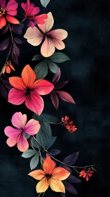 Twilight Garden: Where Neon Petals Dance Against Infinite Darkness