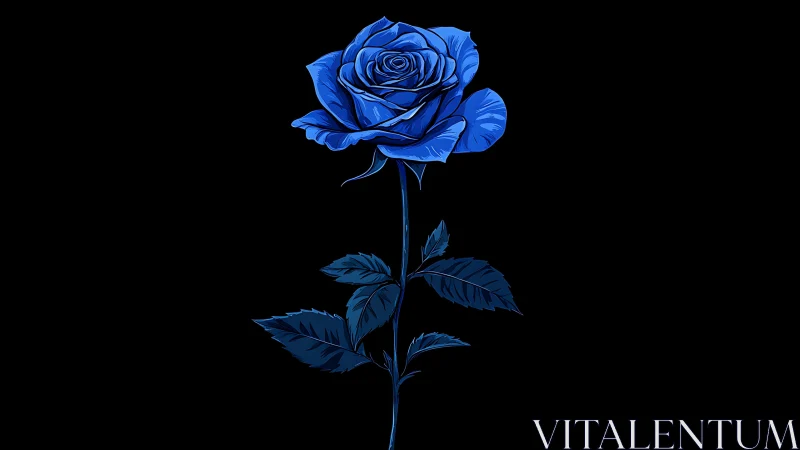 Midnight's Velvet Bloom: A Rose Drenched in Electric Dreams.