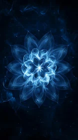 Fractal luminescent lotus mandala in radial digital symmetry.