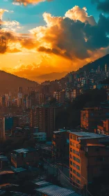 Sunset fire pours over the hillside city’s stacked bricks