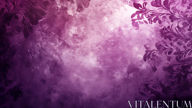 Violet floral grunge background creates dreamy vintage depth