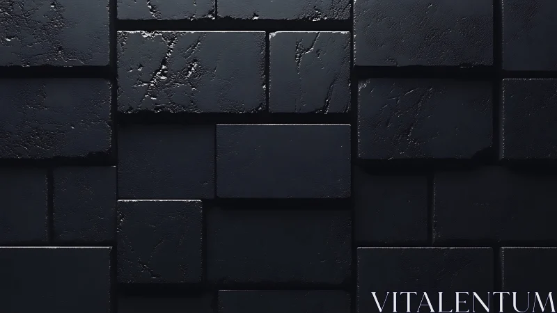 Dark rectangular tiles form staggered, textured surface