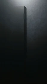 Minimalist monolith in atmospheric low-key digital rendering.