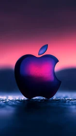 Apple's Glowing Heart: A Digital Embrace of Light.
