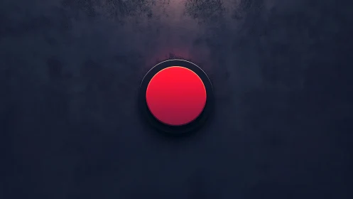 Red emergency button glows on dark textured control panel